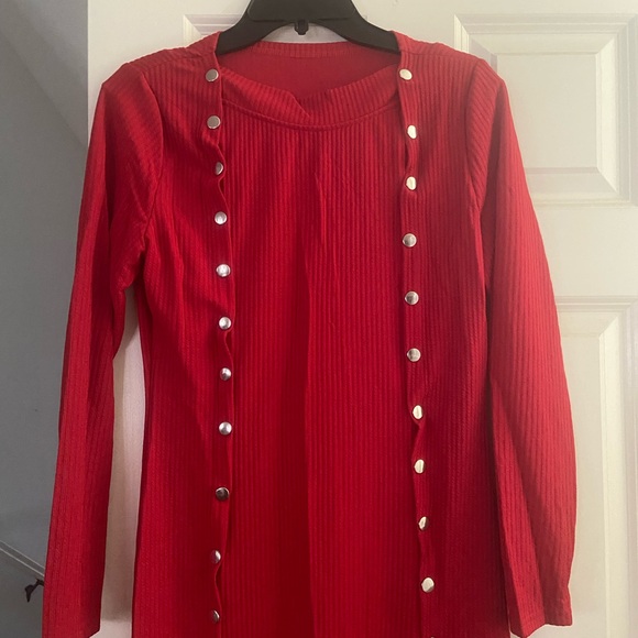 Red double snap maxi dress 2X - Picture 3 of 4